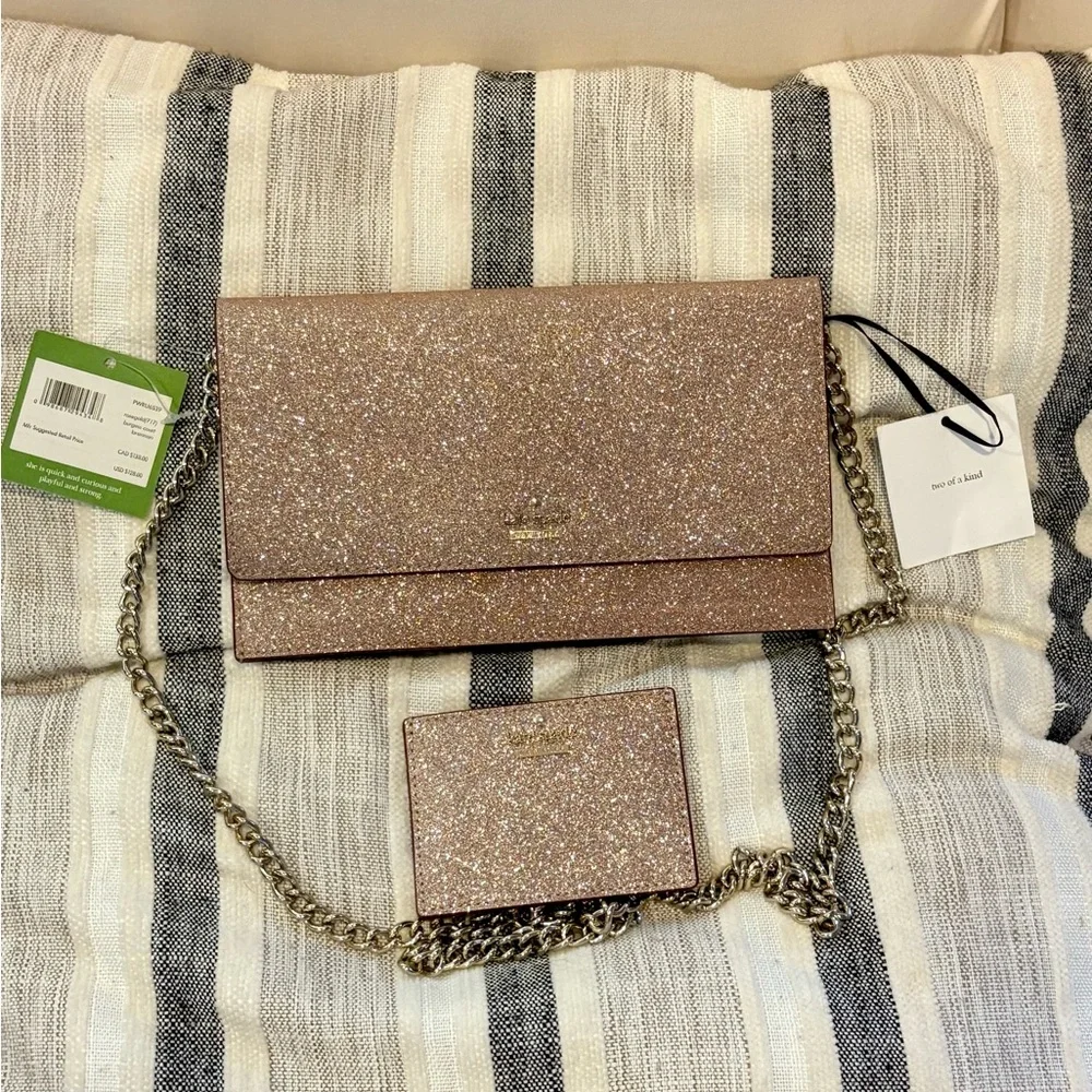 Kate Spade 2pc Storybook Glitter Crossbody & Cardholder